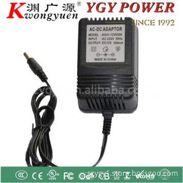 AC/AC or AC/DC Transformer with 12V 0.5A output standard,used for CCTV CAMERA and LED Light